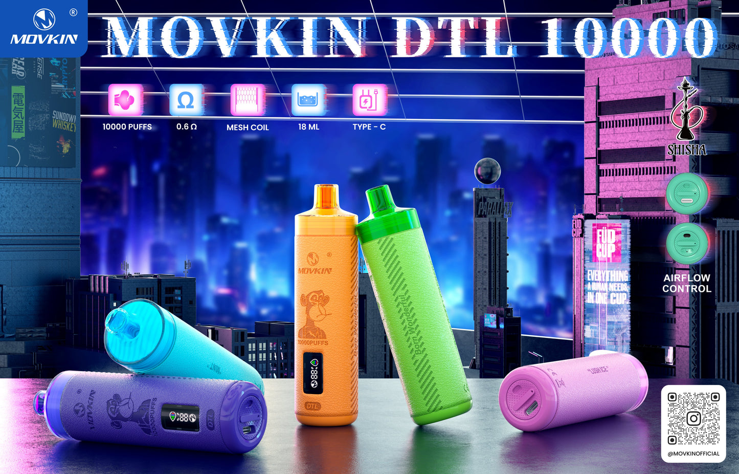 Movkin DTL 10K Disposable Vape – до 10000 повлекувања